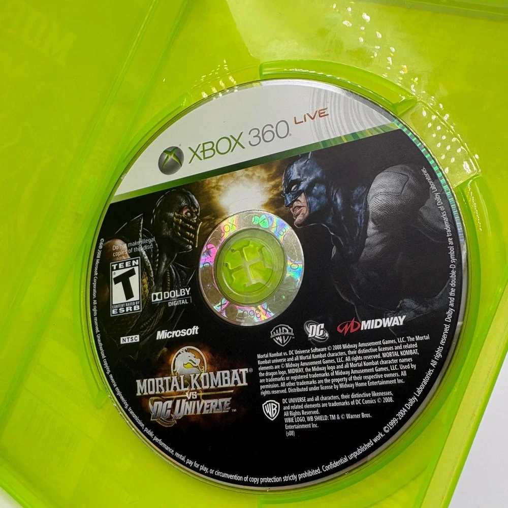 Midway Mortal Kombat vs DC Universe Xbox 360 Green Good‎ Fighting Game